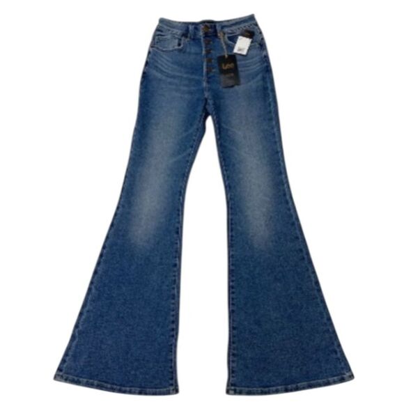 Lee Denim - Lee Vintage Modern Flare Jeans 25x33 NWT High Rise Distressed Stretch Denim